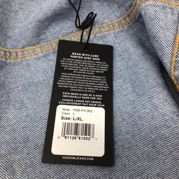 New Hudson Classic Trucker Jean Jacket - L/XL - Picture 9 of 10
